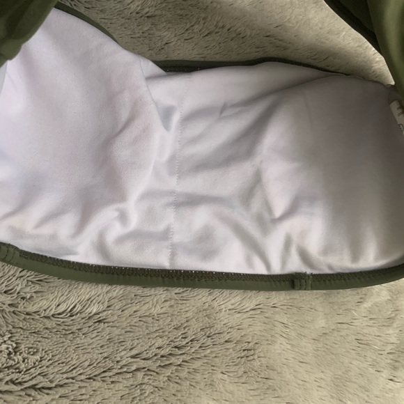 🌞 Army Green Bandeau Swim Top - Picture 3 of 3